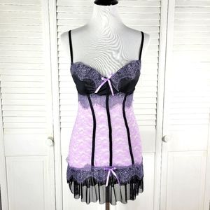 Native Intimates women 34C pink lace baby doll